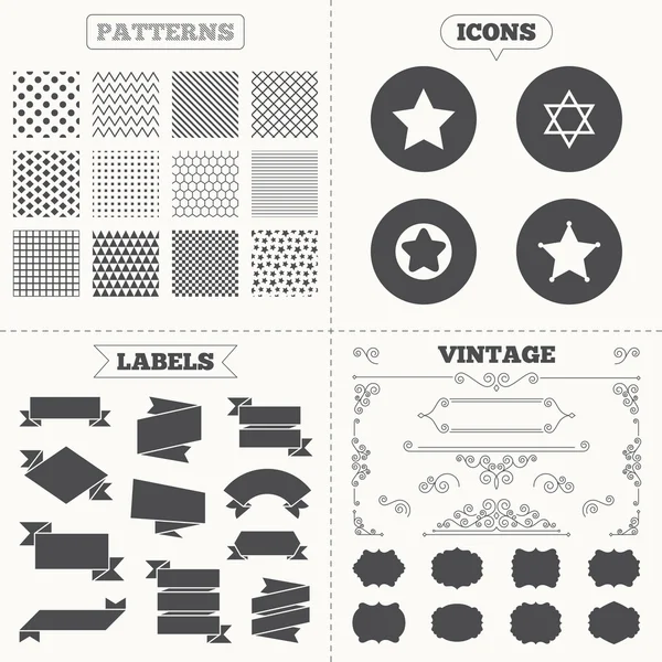 Star of David icons. — Stock Vector