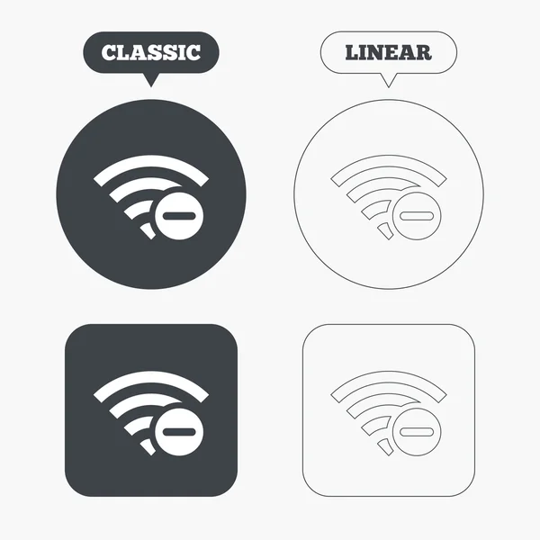 Wifi menos sinais —  Vetores de Stock