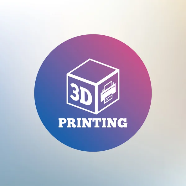 Ícone de sinal de impressão 3D . — Vetor de Stock