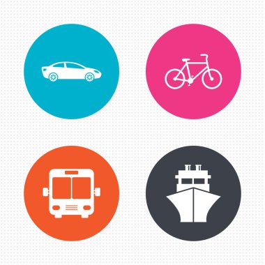 Taşıma simgeler. Araba, Bisiklet, otobüs