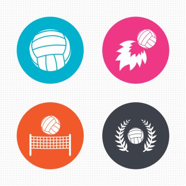 Voleybol ve net simgeler.