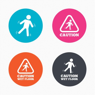 Dikkatli ıslak zemin simgeler.