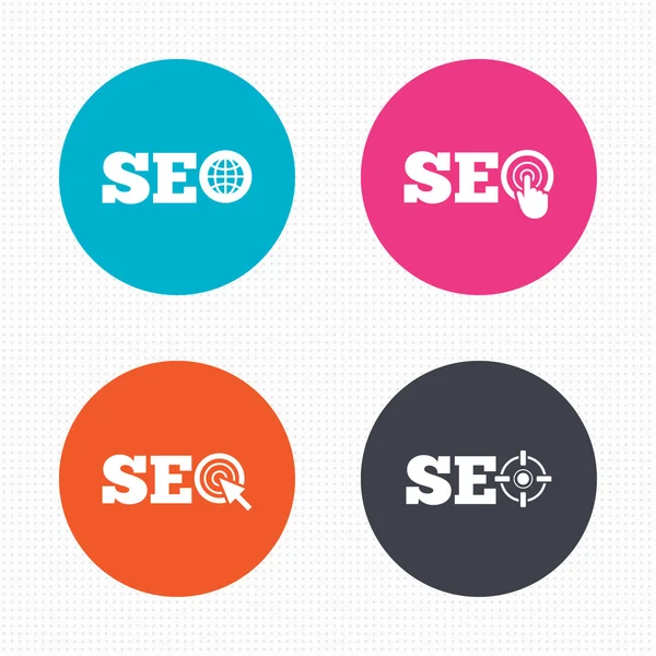 Seo 的图标。搜索引擎的优化 — 图库矢量图片