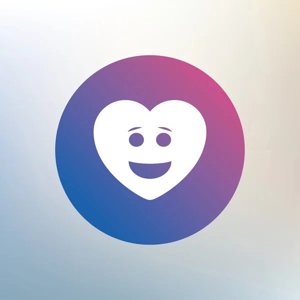 Sonrisa corazón cara icono . — Vector de stock