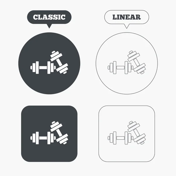 Signe d'haltères icônes — Image vectorielle