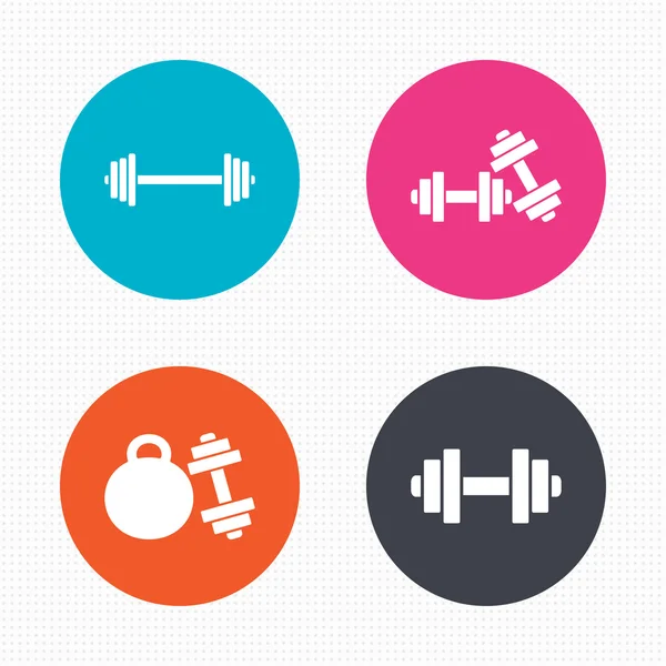 Halters pictogrammen. Fitness sport symbolen. — Stockvector