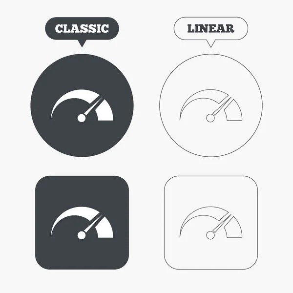 タコメーター サイン アイコン — ストックベクタ