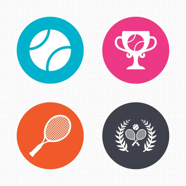 Tennis boll och racketar ikoner. — Stock vektor