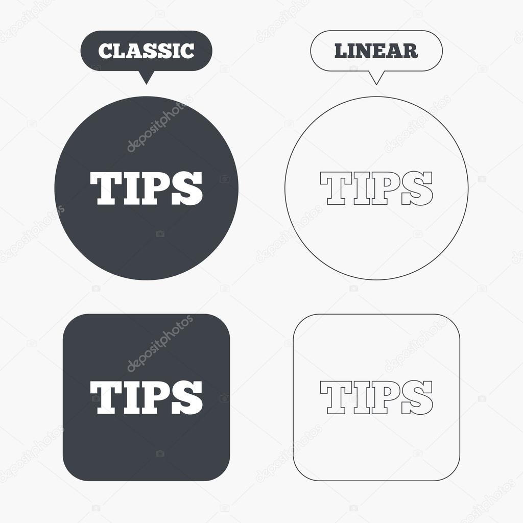 Tips sign icons