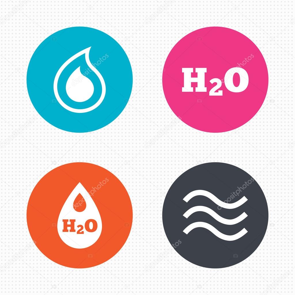 H2O Water drop icons.