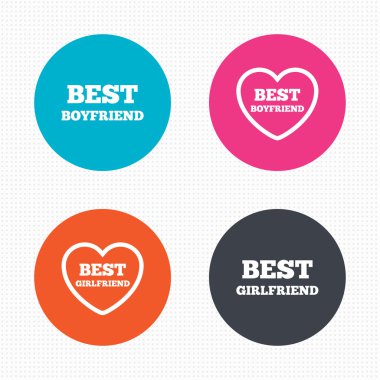 En iyi erkek ve kız arkadaşı simgeler.