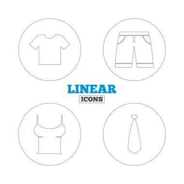 Giysi işaretler. T-shirt ve şort ile pantolon.
