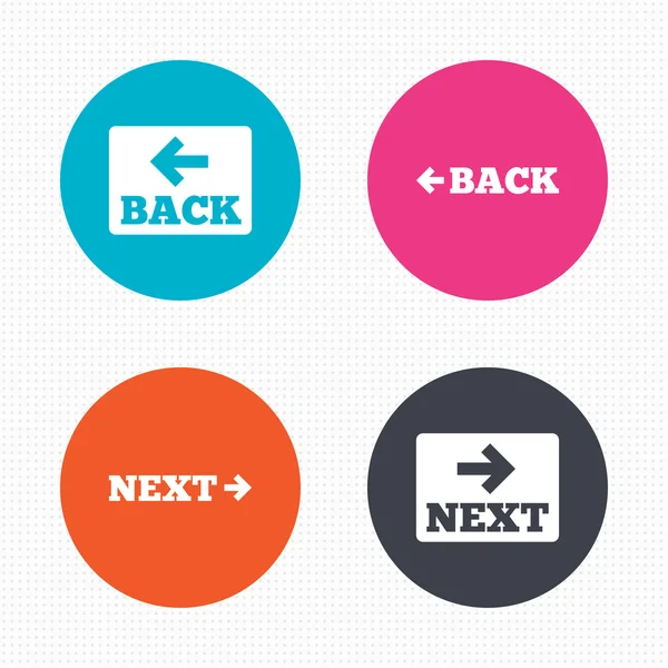 Back and next navigation signs — Stock Vector