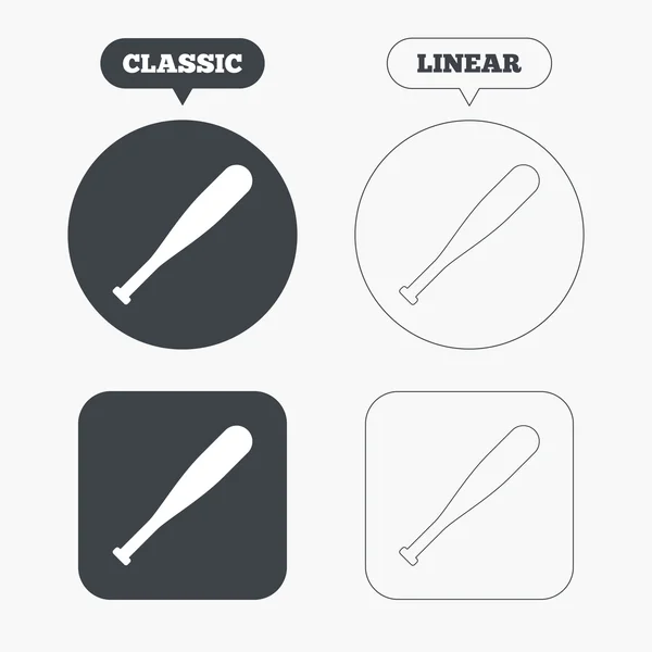 Baseball bat signe icônes — Image vectorielle