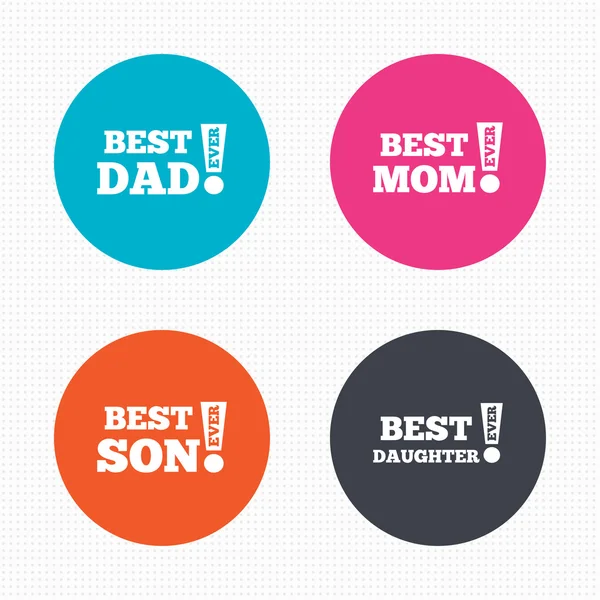 Mom and dad, son, daughter icons. — Stock Vector