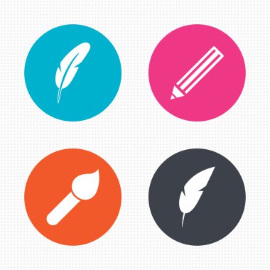 kuş tüyü retro kalem işaretleri.