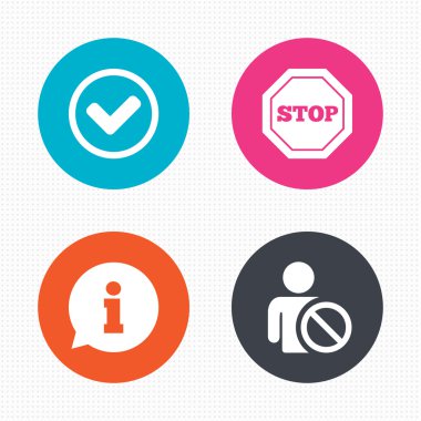 Information icons. Stop