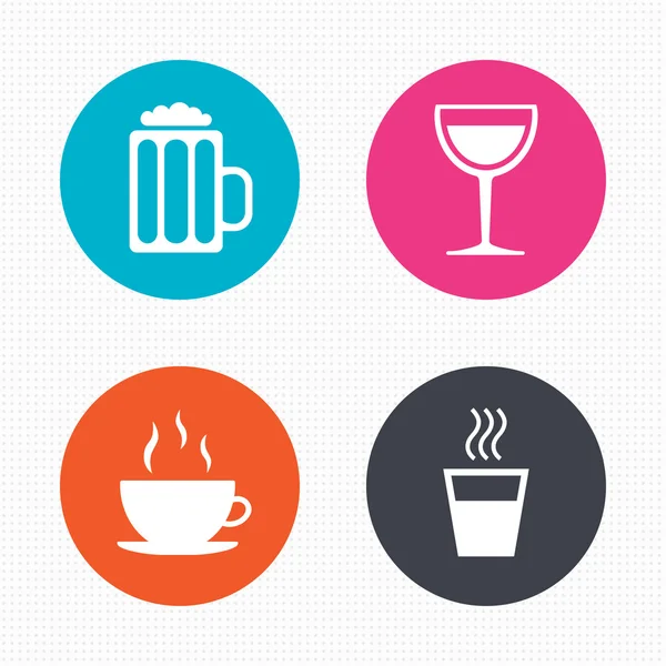 Tasse à café, verre d'icônes de bière . — Image vectorielle