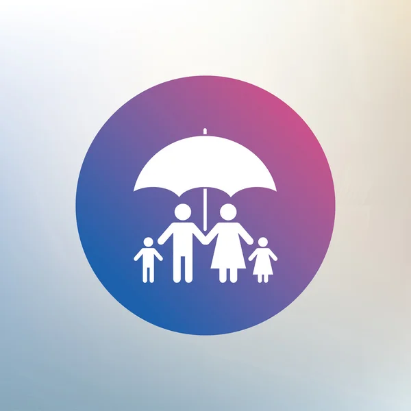 Icône d'assurance familiale complète . — Image vectorielle