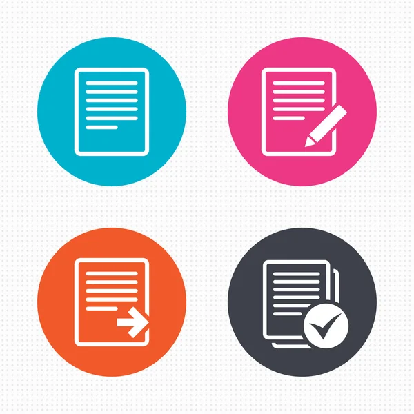 Document icons. Download file and checkbox. — Stock Vector