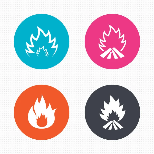 Iconos de llama de fuego. Señales de calor . — Vector de stock