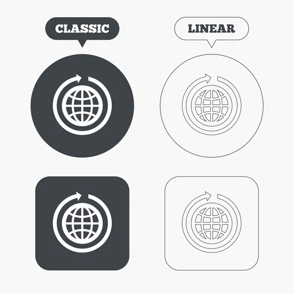 Globe signer icônes — Image vectorielle