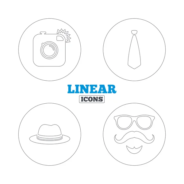 Ícones de câmera de foto Hipster — Vetor de Stock