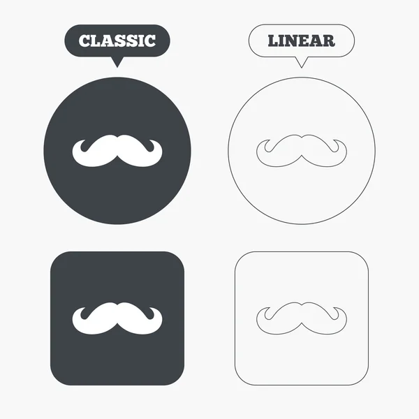 Hipster mustache sign icons — Stock Vector