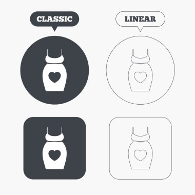 Hamile kadın elbise işareti simgeleri