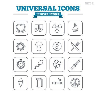 Evrensel doğrusal Icons set.