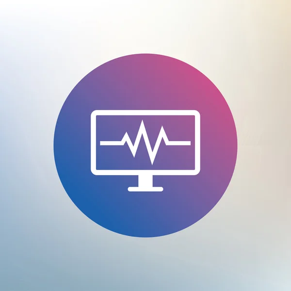 Cardiogram monitoring sign icon. — Stock Vector