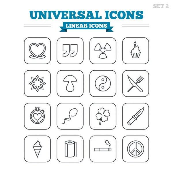 Universal linear ikon ditata  . Stok Ilustrasi Bebas Royalti