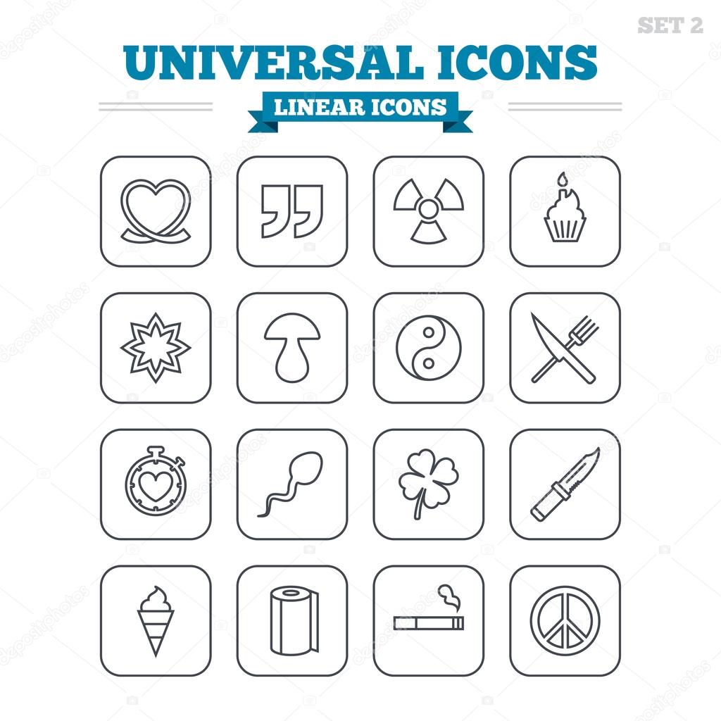 Universal linear icons set.