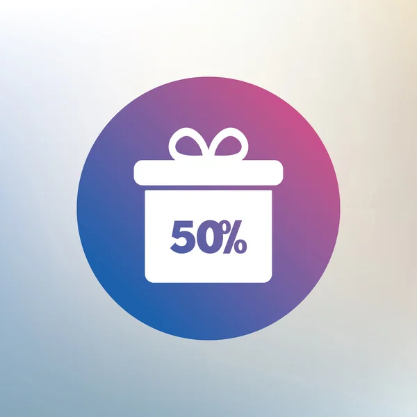 50 percent sale gift box — Stock Vector