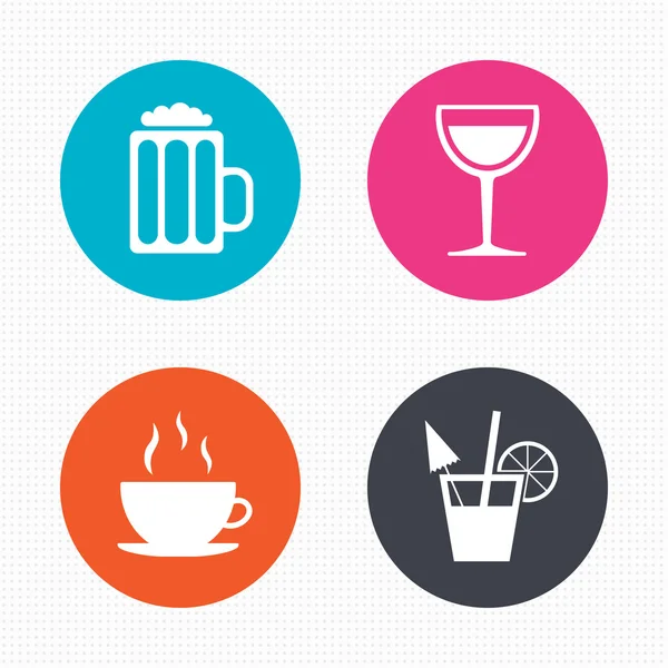Tasse à café, verre d'icônes de bière . — Image vectorielle