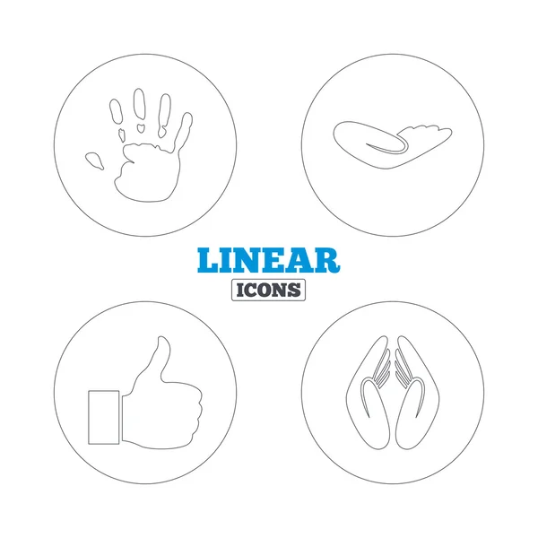 Hand icons. Like thumb up — Stock Vector