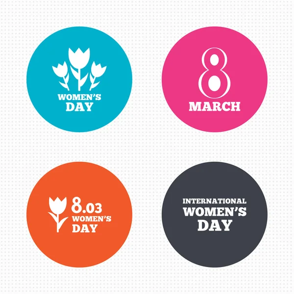 8 March Women's Day icons. — Stock Vector