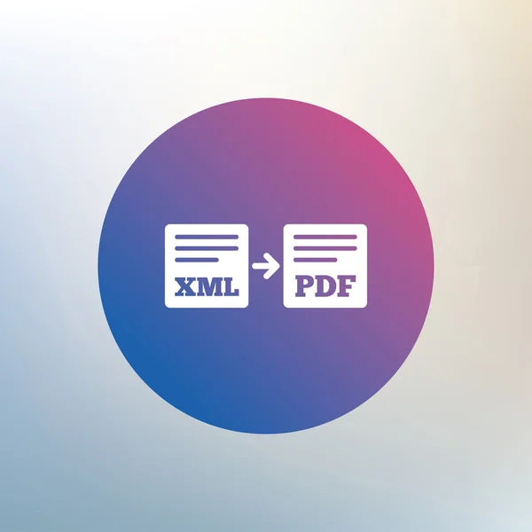 Esporta XML in icona PDF . — Vettoriale Stock