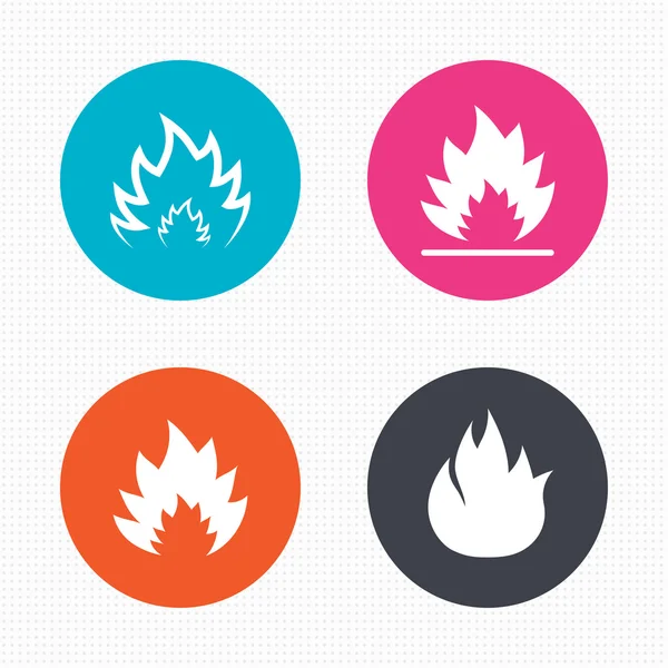 Fuego llama iconos . — Vector de stock