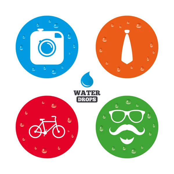 Hipster foto cámara iconos — Vector de stock