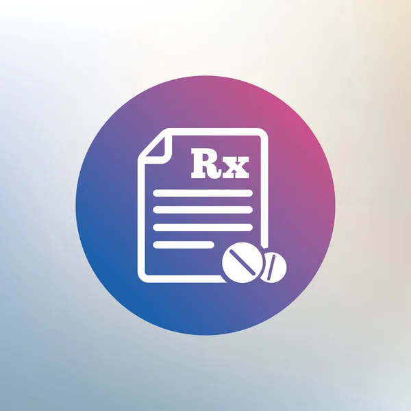 Receta médica Signo Rx icono . — Vector de stock