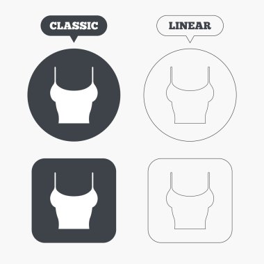 Kadın T-shirt işareti simgeleri