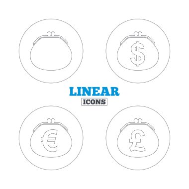 Dolar, Euro simgeleri ile cüzdan.