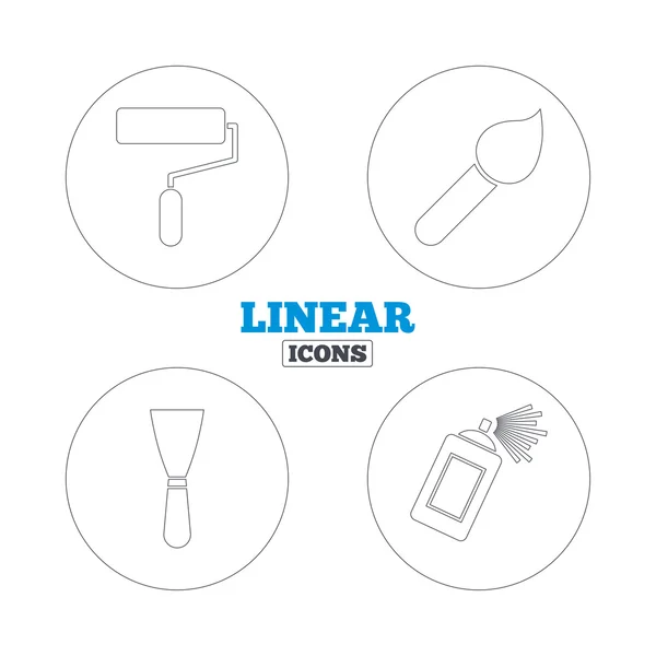 Paint roller, brush icons — Stock Vector