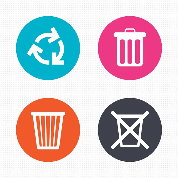 Recycle bin pictogrammen — Stockvector