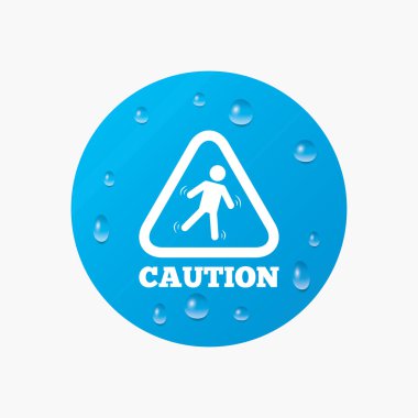 Caution wet floor icon. clipart