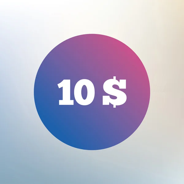 Icône signe 10 Dollars . — Image vectorielle