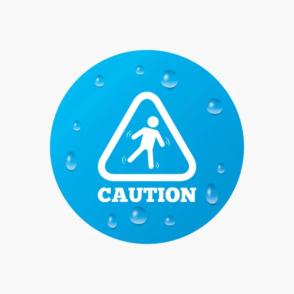 Caution wet floor icon. — Stock Vector