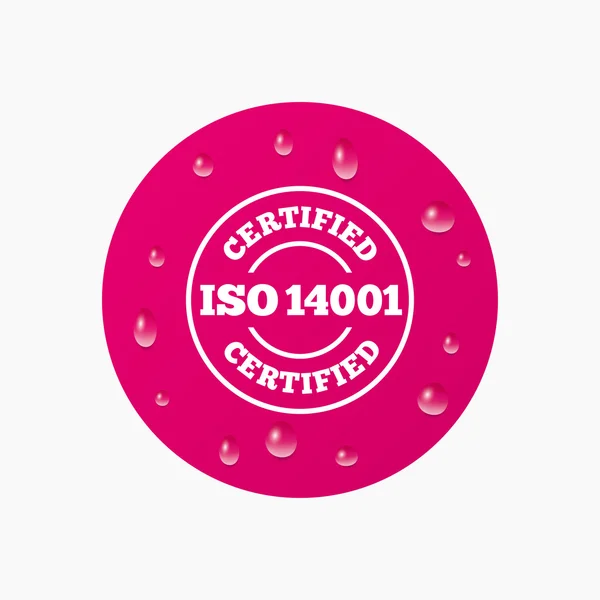 ISO 14001 sinal certificado . — Vetor de Stock