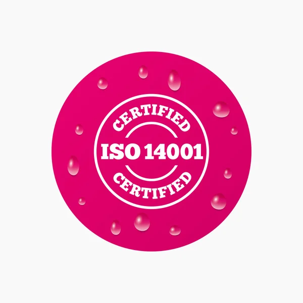 Segno certificato ISO 14001 . — Vettoriale Stock